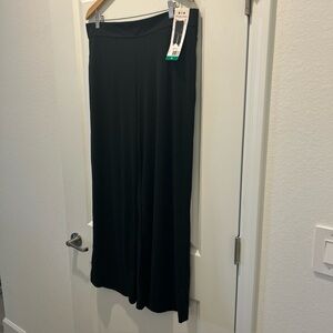 Three Dots Women's Wide-Leg Pull-On Pants, Black, Size XL